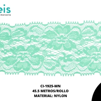 ENCAJE ELASTICO 60MM REF: 3049 MENTA 45.5 METROS/ROLLO