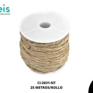 YUTE CORDON 3mm REF: 599-6 NATURAL 25 m/rollo