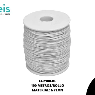 CORDON ENCERADO REF:135-1 BLANCO 100 m/rollo