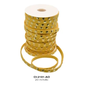 CORDON KOREANO TACHE CUAD DO 1L REF: 6mm AMARILLO 20 m/rollo