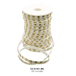 CORDON KOREANO TACHE CUAD DO 1L REF: 6mm BLANCO 20 m/rollo