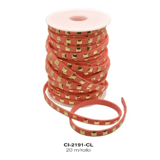 CORDON KOREANO TACHE CUAD DO 1L REF: 6mm CORAL 20 m/rollo