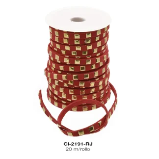 CORDON KOREANO TACHE CUAD DO 1L REF: 6mm ROJO 20 m/rollo