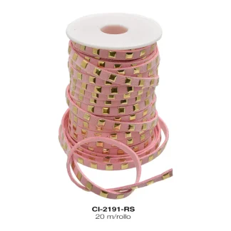 CORDON KOREANO TACHE CUAD DO 1L REF: 6mm ROSA 20 m/rollo