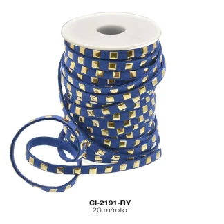 CORDON KOREANO TACHE CUAD DO 1L REF: 6mm AZUL REY 20 m/rollo