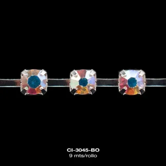 STRASS METAL LATON P/VIDRIO PL 1L REF: 16SS 4mm BOREAL 9 m/rollo