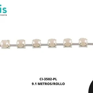 STRASS METALICO LATON PERLA 1L REF: 16SS PLATA 9.1 m/rollo