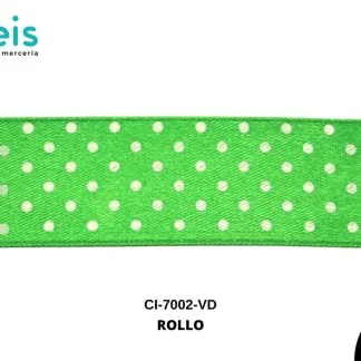 LISTON SATIN PEPITAS REF:1"" VERDE 45.5M/ ROLLO