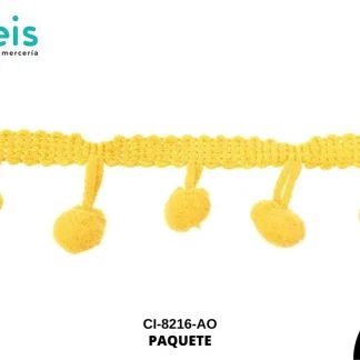 MILLARE POMPOM 23MM REF: 1cm AMARILLO 18 METROS/PAQUETE