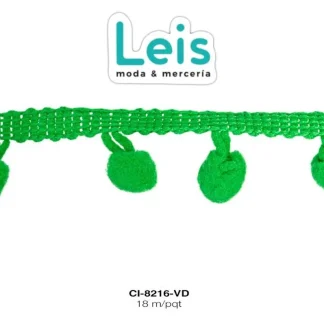 MILLARE POMPOM 23MM REF: 1cm VERDE 18 METROS/PAQUETE