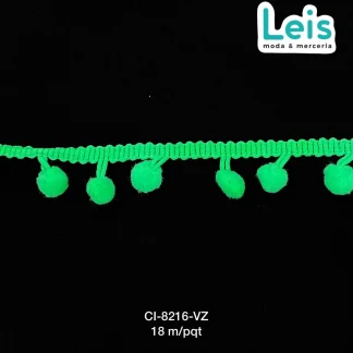 MILLARE POMPOM 23MM REF: 1cm VERDE MANZANA 18 METROS/PAQUETE