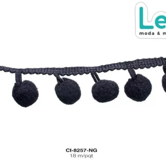 MILLARE POMPOM 30MM REF: 1.5 cm NEGRO 18 METROS PAQUETE