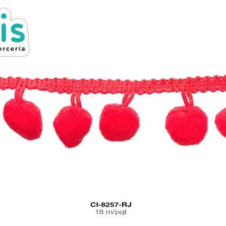 MILLARE POMPOM 30MM REF: 1.5 cm ROJO 18 METROS PAQUETE