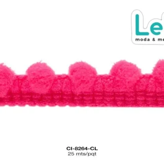 MILLARE POMPOM NEON CORTO 10MM REF: MP-5 CORAL 25 METROS/PAQUETE