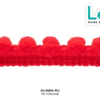 MILLARE POMPOM NEON CORTO 10MM REF: MP-5 ROJO 25 METROS/PAQUETE