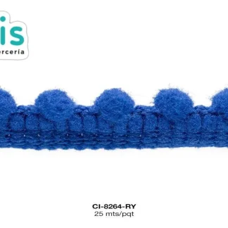 MILLARE POMPOM NEON CORTO 10MM REF: MP-5 AZUL REY 25 METROS/PAQUETE