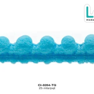 MILLARE POMPOM NEON CORTO 10MM REF: MP-5 TURQUESA 25 METROS/PAQUETE