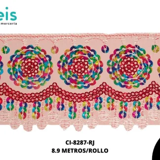 MILLARE TUL LENTEJUELA ELIPSI 6 cm Ref: 917 ROJO 8.9 METROS/PAQUETE