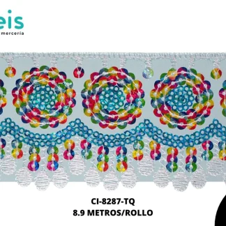 MILLARE TUL LENTEJUELA ELIPSI 6 cm Ref: 917 TURQUESA 8.9 METROS/PAQUETE