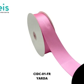 LISTON DOBLE CARA 1 1/2" (38mm) FRESA GERANIUM PINK 155
