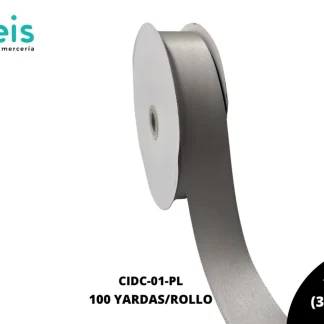 LISTON DOBLE CARA 1 1/2" (38mm) PLATA LIGHT SILVER 012