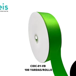LISTON DOBLE CARA 1 1/2" (38mm) VERDE BANDERA GREEN 579