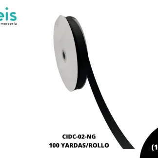 LISTON DOBLE CARA 5/8" (15mm) NEGRO BLACK 030