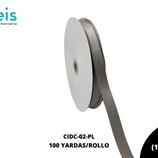LISTON DOBLE CARA 5/8" (15mm) PLATA LIGHT SILVER 912