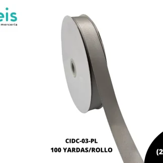 LISTON DOBLE CARA 7/8 (22mm) PLATA LIGHT SILVER 012