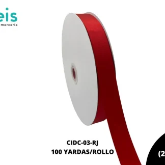 LISTON DOBLE CARA 7/8 (22mm) ROJO RED 250