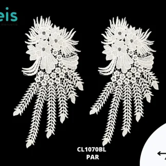 APLICACIONES EN PAR PLANOS POLIESTER BRILLOSO CL1070BL 40cmX16cm BLANCO