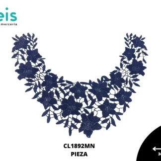 CUELLOS COLOR POLIESTER BRILLOSO PLANO CL1892MN 36cmX25cm MARINO