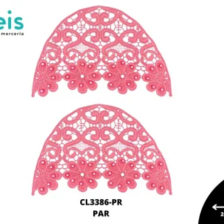 MANGA CL3386 CON PERLAS PALO DE ROSA