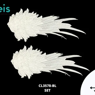 APLICACIONES EN PAR 3D POLIESTER BRILLOSO CL3578-BL 17cmX39cm BLANCO