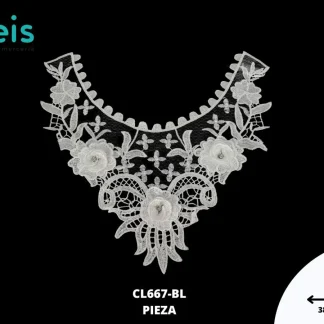 CUELLO CON PERLA Y PIEDRA REF:CL667 BLANCO