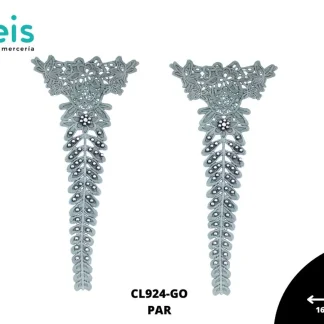 MANGAS CON PERLA Y PIEDRA REF: CL924 GRIS OXFORD