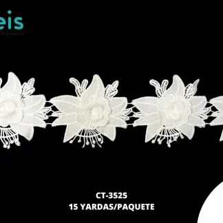 GUIPIUR SEDA DE LECHE 3D CT-3525 BLANCO 9.2 CM 15 YARDAS/PAQUETE