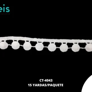 GUIPIUR SEDA DE LECHE PLANO CT-4043 BLANCO 1.5 CM 15 YARDAS/PAQUETE