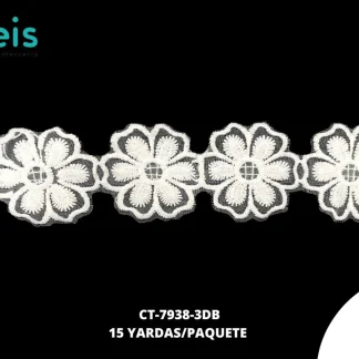 GUIPIUR SEDA DE LECHE TUL CT-7938-3DB BLANCO 5 CM 15 YARDAS/PAQUETE