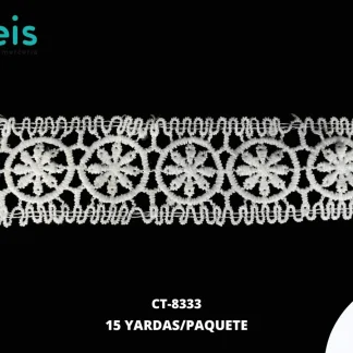 GUIPIUR SEDA DE LECHE PLANO CT-8333 BLANCO 3.8 CM 15 YARDAS/PAQUETE