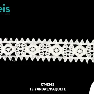 GUIPIUR SEDA DE LECHE PLANO CT-8342 BLANCO 3.4 CM 15 YARDAS/PAQUETE