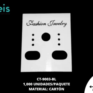 EMPAQUE ARETES 3.2X4cm BLANCO 1000 u/pqt