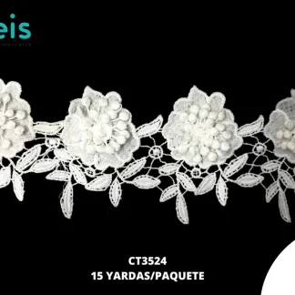 GUIPIUR SEDA DE LECHE 3D CT3524 BLANCO 9 CM 15 YARDAS/PAQUETE