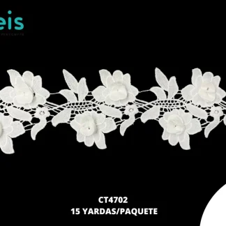 GUIPIUR SEDA DE LECHE 3D CT4702 BLANCO 9.5 CM 15 YARDAS/PAQUETE