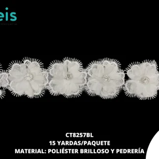 GUIPIUR POLIESTER BRILLOSO DECORADO CT8257BL BLANCO