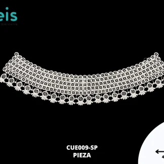 CUELLOS POLIESTER BRILLOSO PLANO CUE009-SP 43cmX14cm BLANCO