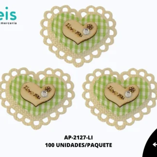 APLICACION YUTE MADERA CORAZONREF: DP-0072 LIMON 100 U/PQT