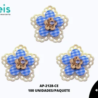 APLICACION YUTE MADERA FLOR REF: 310 CIELO 100 U/PQT
