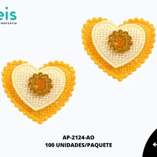 APLICACION YUTE PIEDRA CORAZON REF: DP-0071 AMARILLO 100 U/PQT