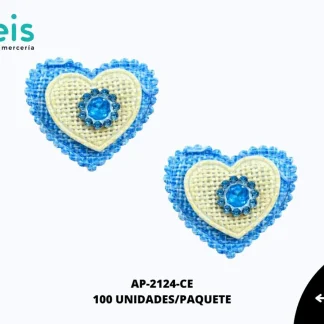 APLICACION YUTE PIEDRA CORAZON REF: DP-0071 CIELO 100 U/PQT